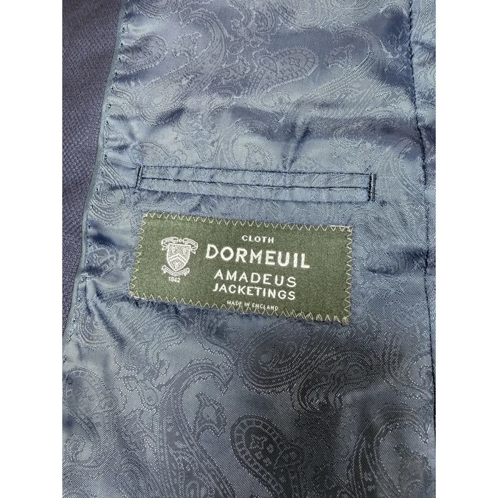 Dormeuil Wool Sport Coat Jacket Trunk Club Mens 38R Navy Blue Custom‎ Blazer